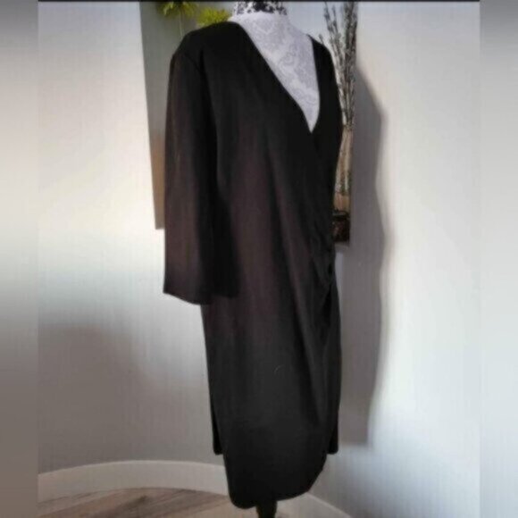 M.I.K.O Black Wrap Midi Dress NEW Sz XL 12-14 - Picture 7 of 9